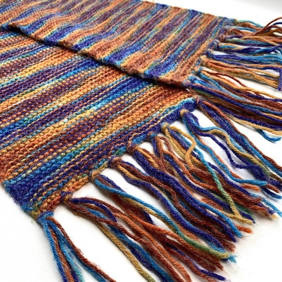 Vintage ombre rainbow hand made crochet scarf - Picture 10 of 13